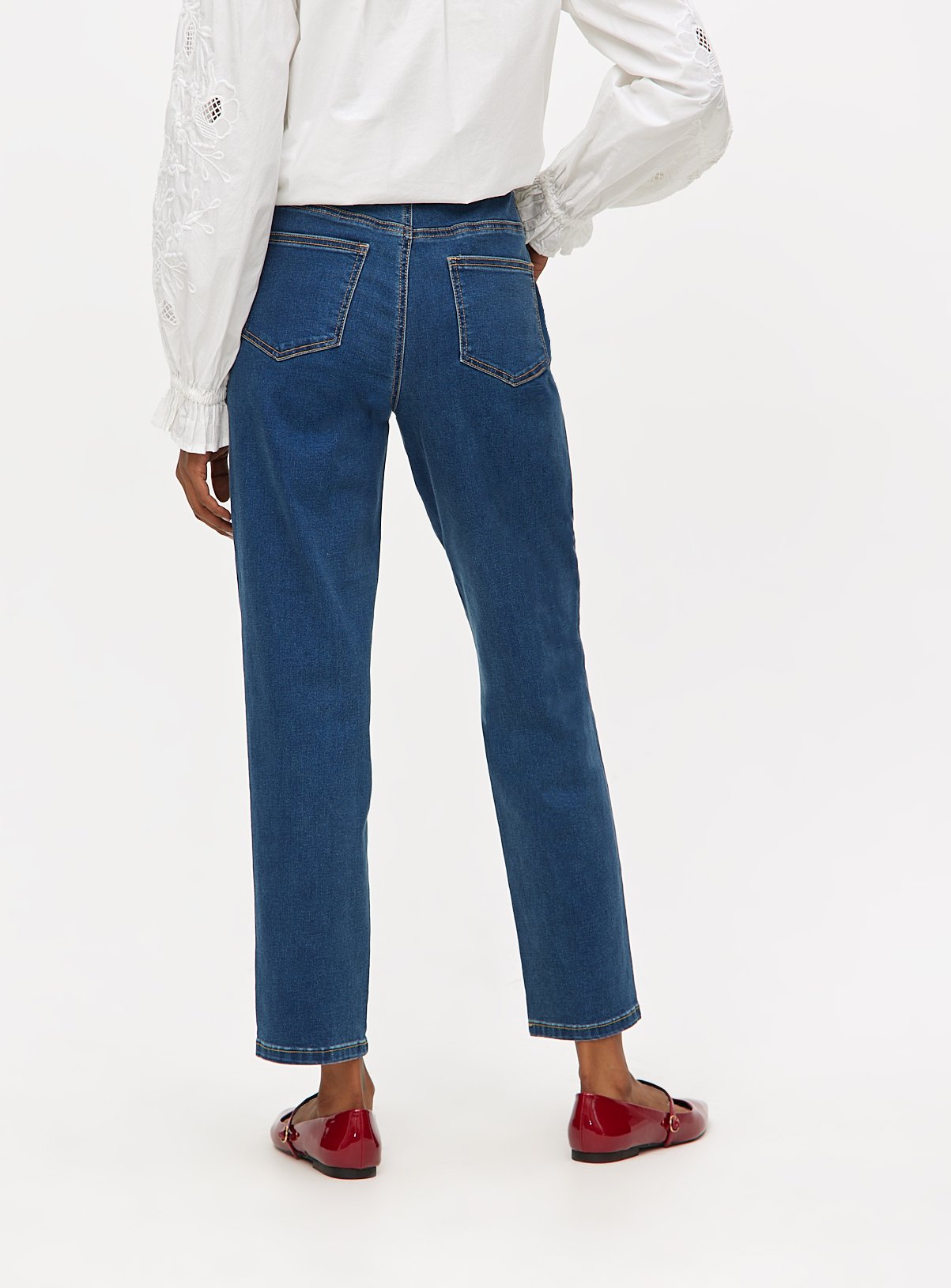 Mid Denim Straight Leg Jeans  8R - Image 4 thumbnail